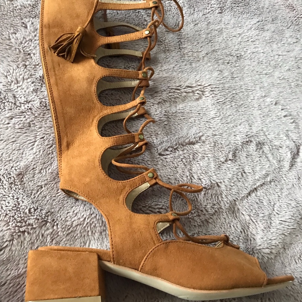 Gladiator sandals, tan colour, JustFab size 7